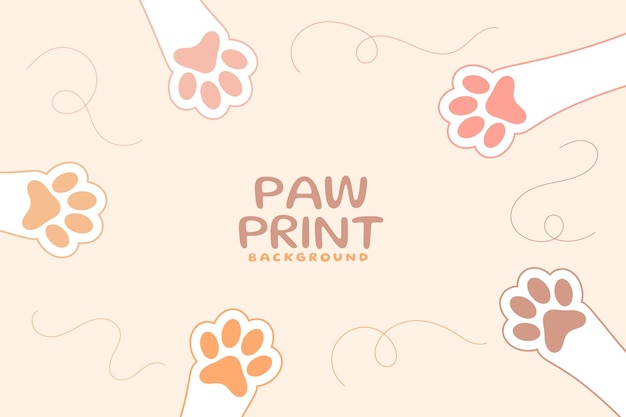 Vettore gratuito cute pet animal paw print sfondo per la fauna divertimento