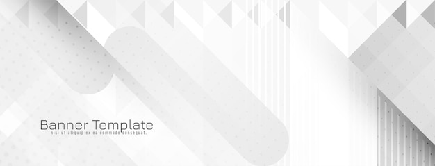 Vettore gratuito design di banner alla moda grigio e bianco geometrico brillante