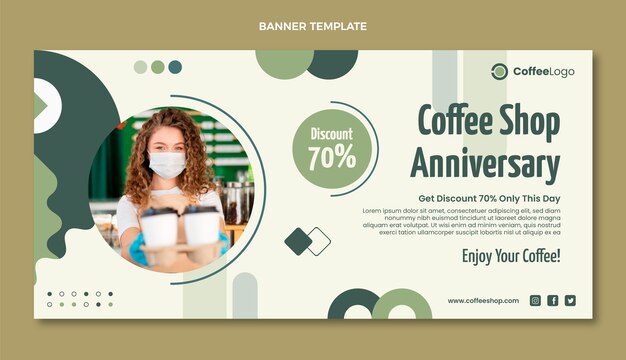 Design piatto banner design caffetteria