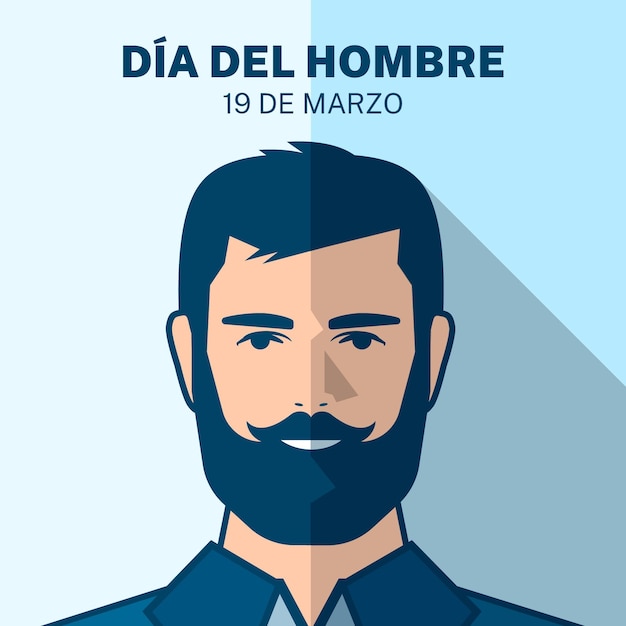 Dia del hombre illustrazione con uomo barbuto