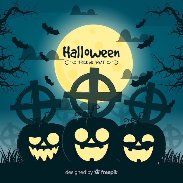 Fantastico sfondo di halloween con design piatto