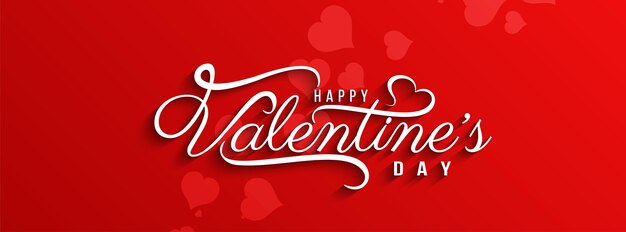 Felice giorno di San Valentino testo elegante design banner vettoriale