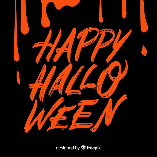 Vettore gratuito felice halloween lettering sfondo concetto