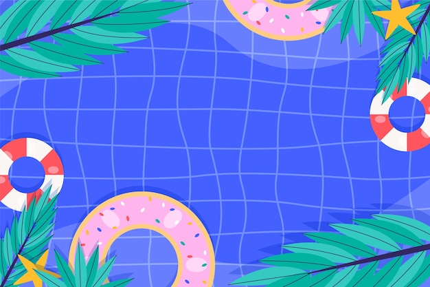 Fondo piatto disegnato a mano della piscina