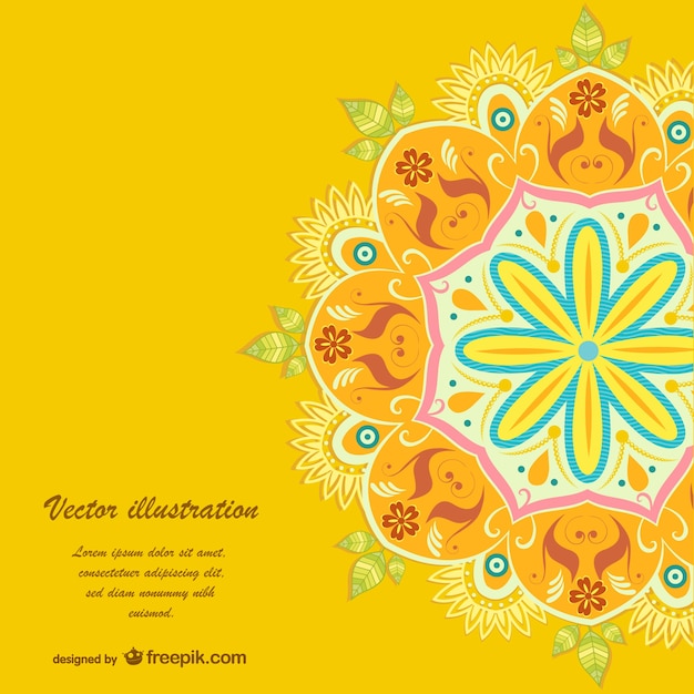 Vettore gratuito giallo template vector floral