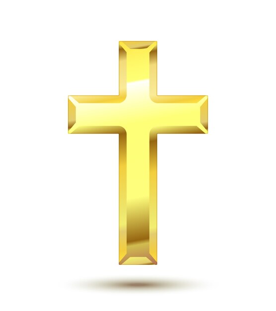 Golden Christian Cross isolato