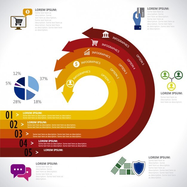 gradiente rosso infografica