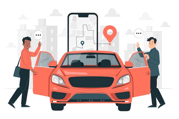 Vettore gratuito illustrazione del concetto di car sharing