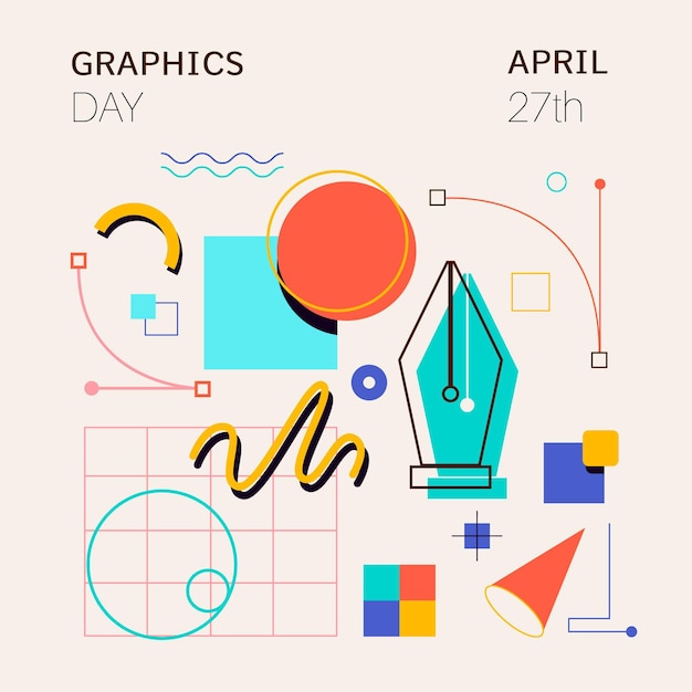 Illustrazione di giornata mondiale della grafica piatta