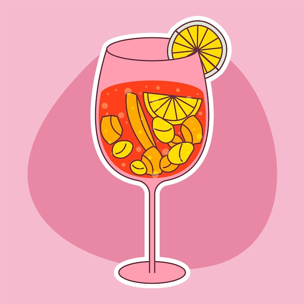 Vettore gratuito illustrazione di sangria in stile disegnato a mano