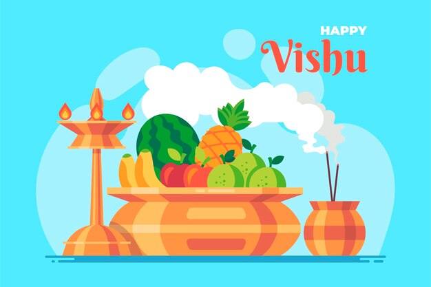 Illustrazione di vishu piatto