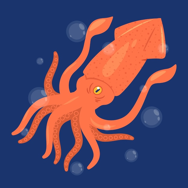 Vettore gratuito illustrazione disegnata a mano calamari