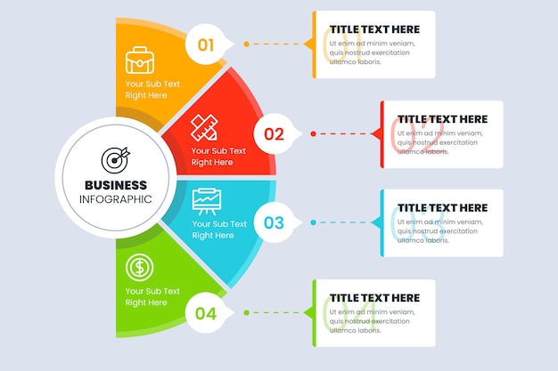 Infografica diagramma circolare piatto