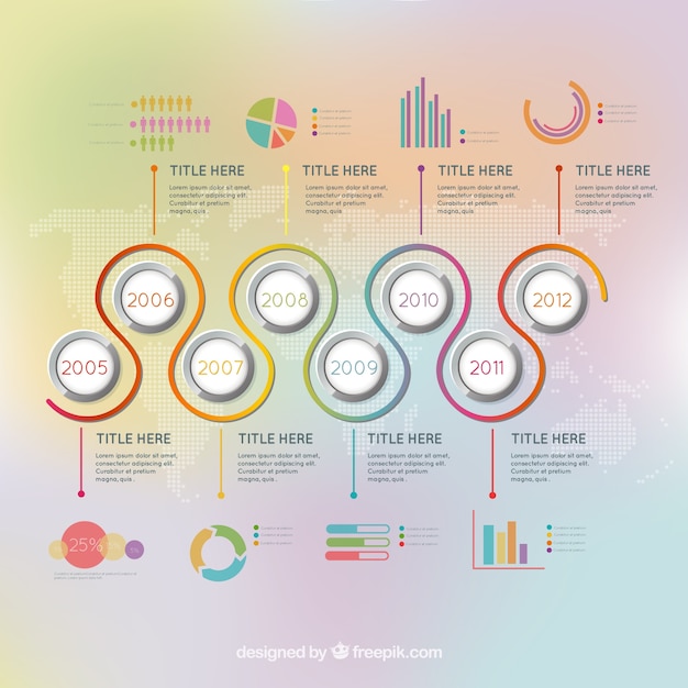 Vettore gratuito infografica timeline con cerchi