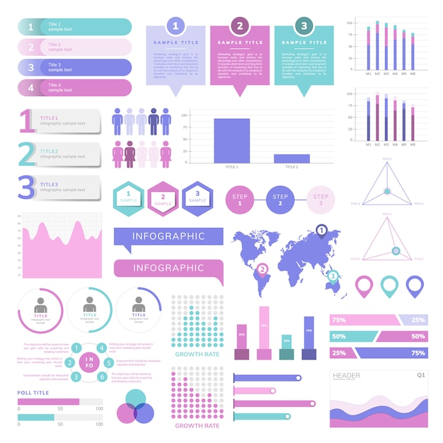 Insieme di vettori infograph business