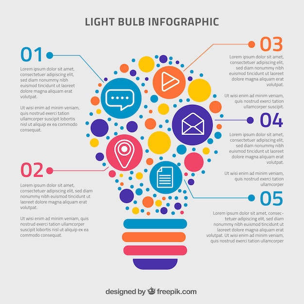 Vettore gratuito lampadina infografica