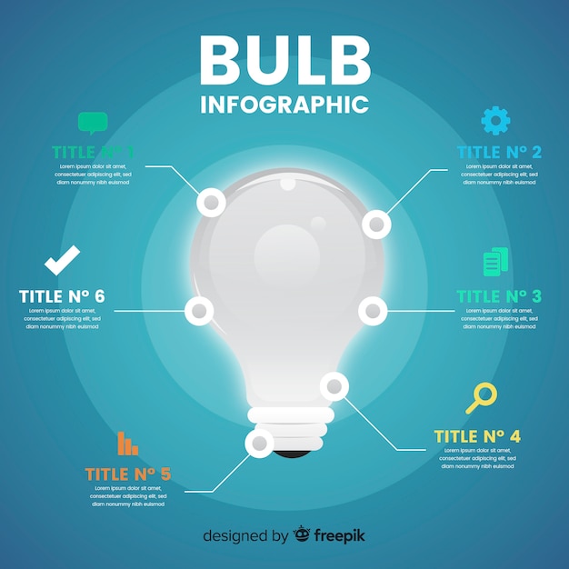 Vettore gratuito lampadina infografica