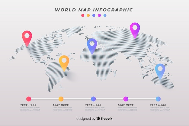 Mappa del mondo aziendale infografica