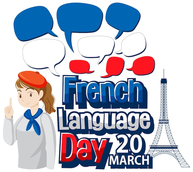 Vettore gratuito marzo giornata della lingua francese