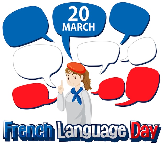 Vettore gratuito marzo giornata della lingua francese