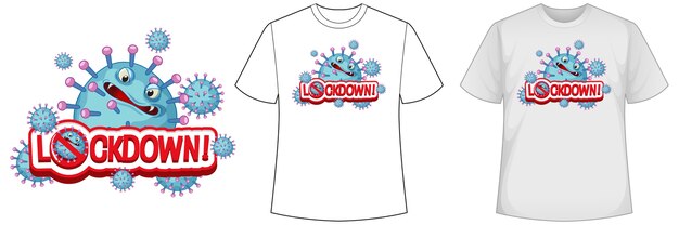 Mock up shirt con l'icona del coronavirus