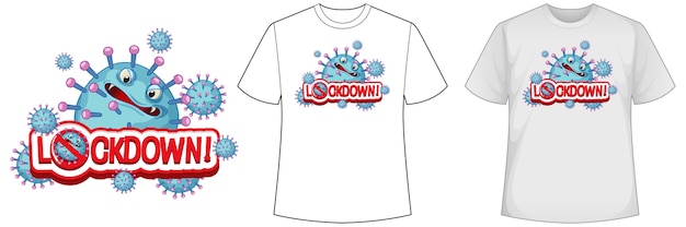 Mock up shirt con l'icona del coronavirus