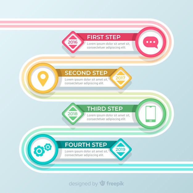 Vettore gratuito modello di business aziendale infografica, composizione di elementi di infografica