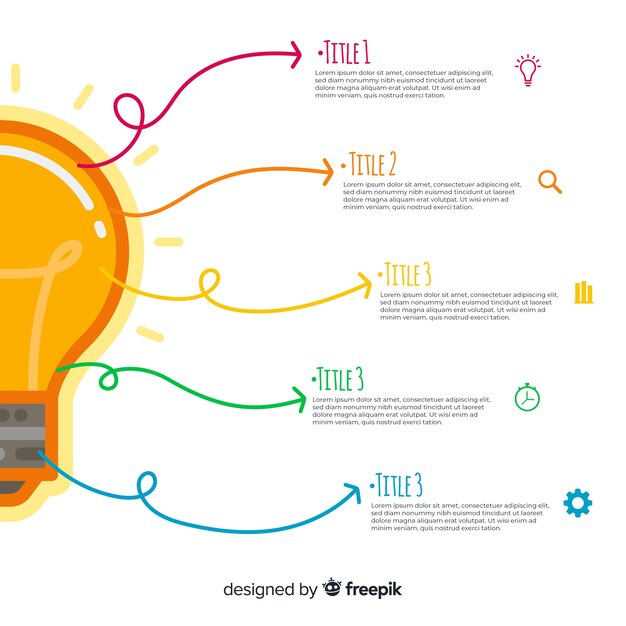 Modello di infografica lampadina