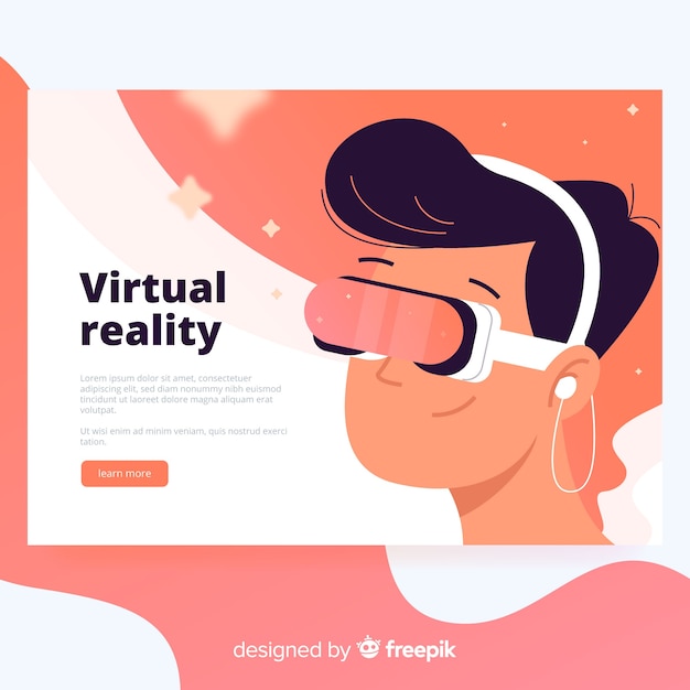 Modello di landing page di realtà virtuale