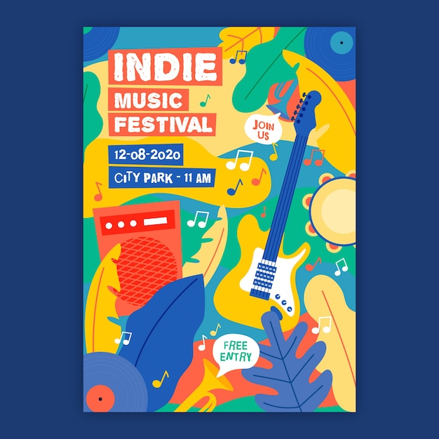 Modello di poster di musica indie