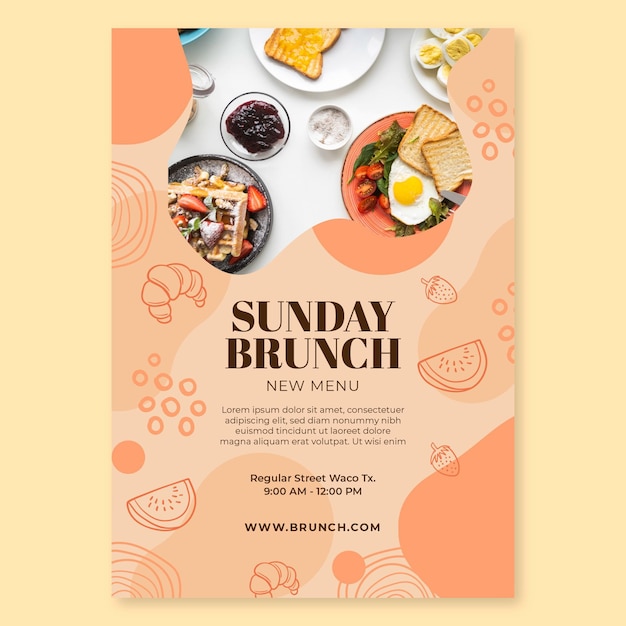 Modello di poster per il brunch della domenica