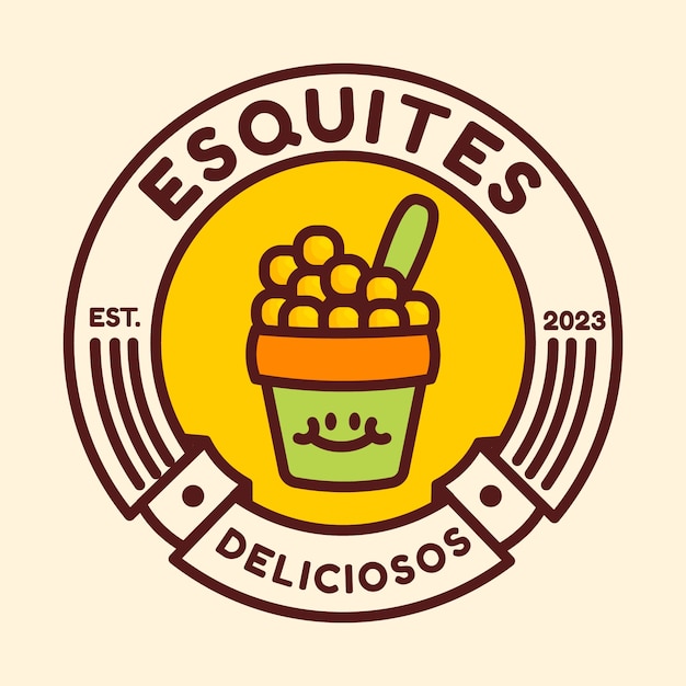 Vettore gratuito modello di progettazione del logo esquites