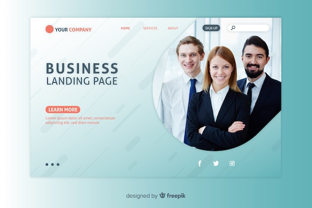 Modello Web di landing page corporativo per aziende o agenzie