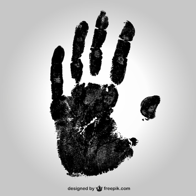 Vettore gratuito nero handprint