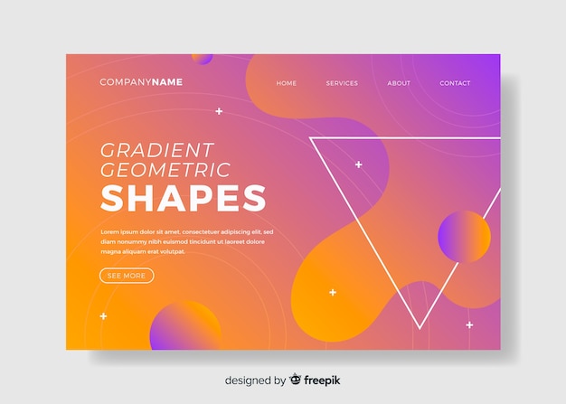 Vettore gratuito pagina di destinazione di forme geometriche sfumate