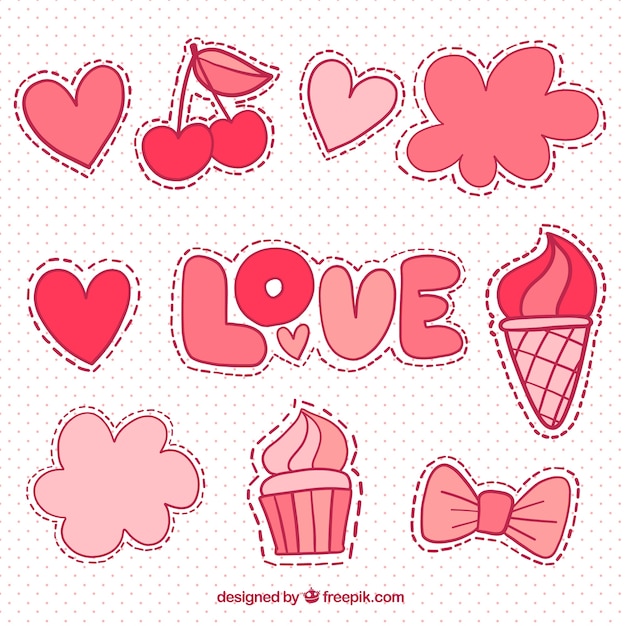 Vettore gratuito patch cute love