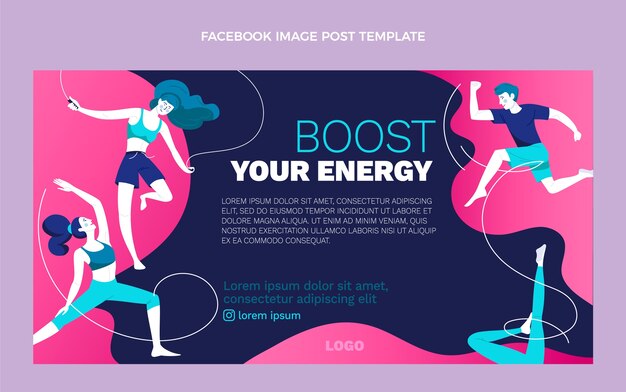 Post di Facebook fitness disegnato a mano