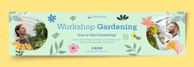 Progettazione del modello di banner di contrazione di giardinaggio