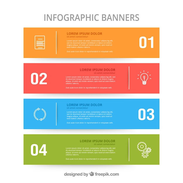 Vettore gratuito quattro bandiere infografica