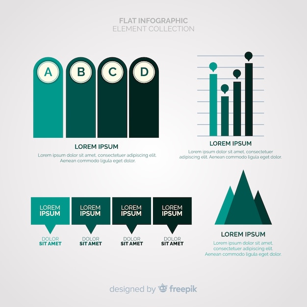 Vettore gratuito raccolta di elementi di infografica piatta