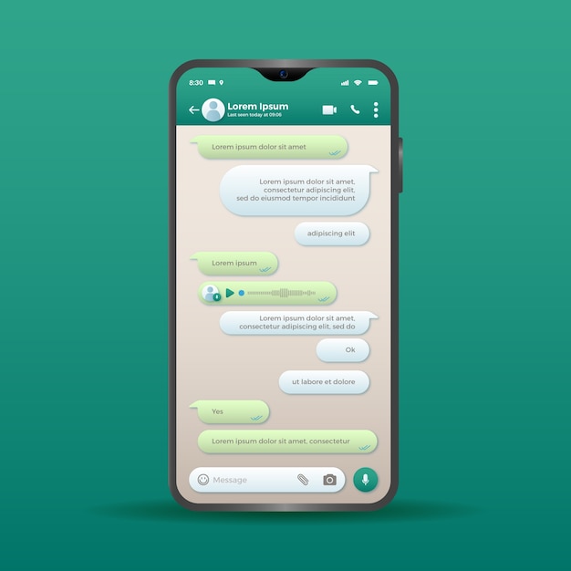 Vettore gratuito schema di chat di whatsapp gradiente