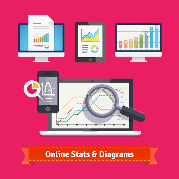 Schemi statistici e diagrammi sui dispositivi mobili