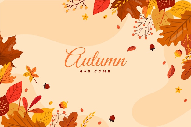 Sfondo autunnale piatto disegnato a mano