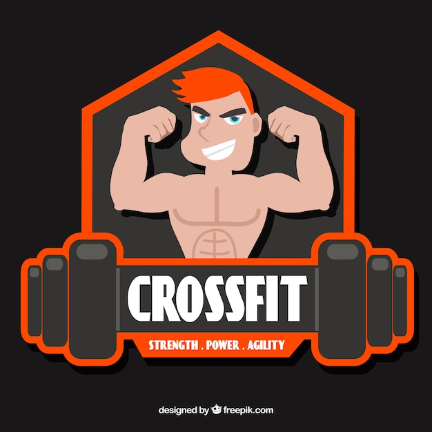 Vettore gratuito sfondo con adesivo crossfit