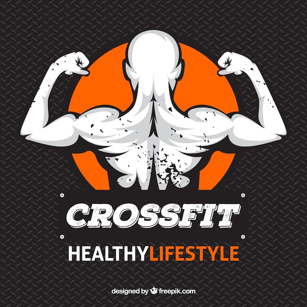 Vettore gratuito sfondo crossfit con l&#39;illustrazione