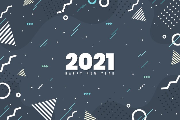 Sfondo di design piatto nuovo anno 2021