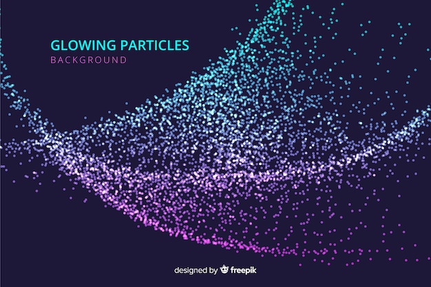 Vettore gratuito sfondo di particelle incandescente