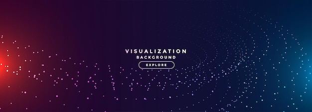 Vettore gratuito sfondo di visualizzazione dei dati digitali in stile particella