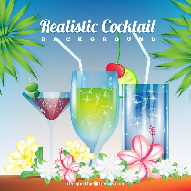 Vettore gratuito sfondo reale cocktail