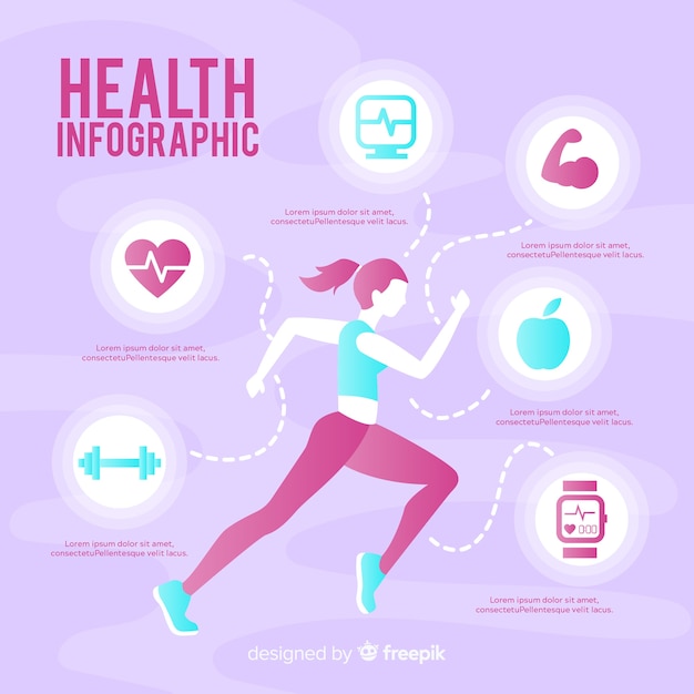 Stile piatto modello infografica salute